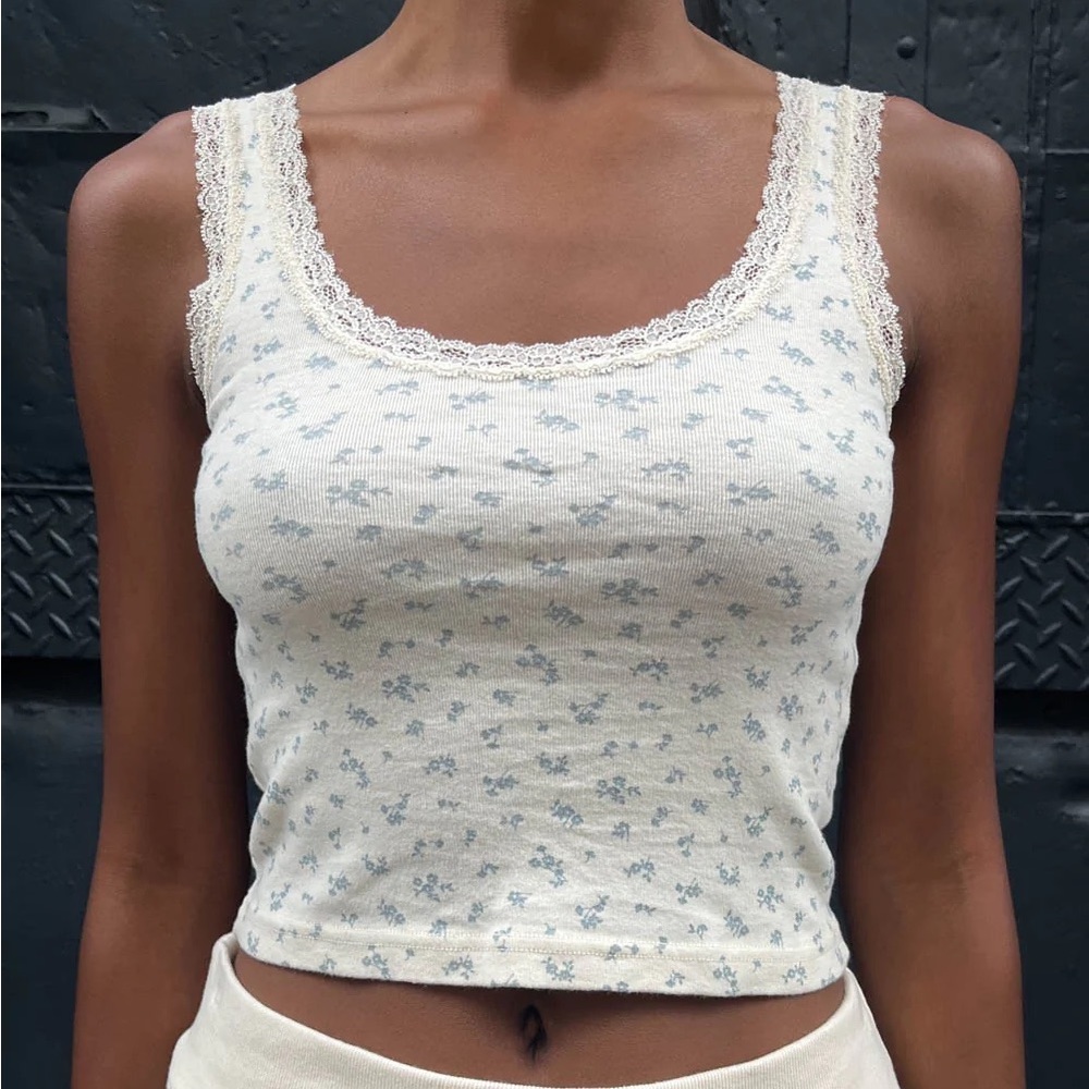 Brandy Melville Ronnie Lace Floral Tank Top